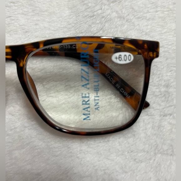 New!! Mare Azzuro anti-blue light protection glasses +6 lens brown/cheetah - Picture 5 of 11